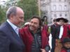 Gustavo Sáenz reclamó en Plaza de Mayo para que el Gobierno reactive la obra pública y Guillermo Francos lo saludó